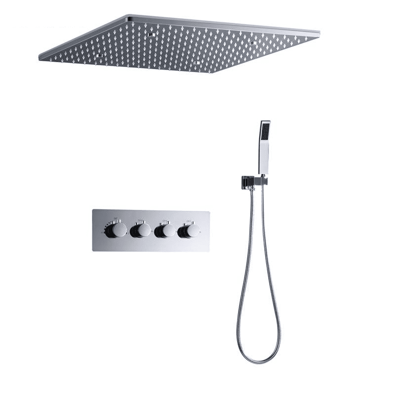 20 Inches LED Rain Spray Stainless Steel Shower Head System - Delia 20 Inches LED Rain Spray Stainless Steel Shower Head System fluxurie.com 