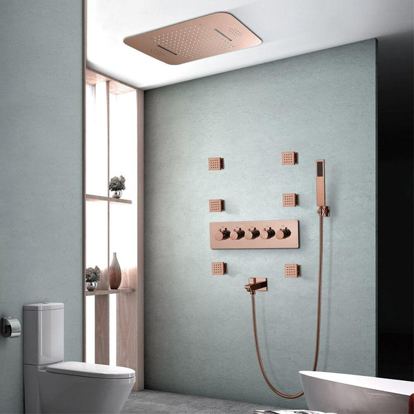 23" x 15" Luxury Bronze shower Set with Blutotth Light and Soundsystem control - Victoria Victoria FLUXURIE.COM 