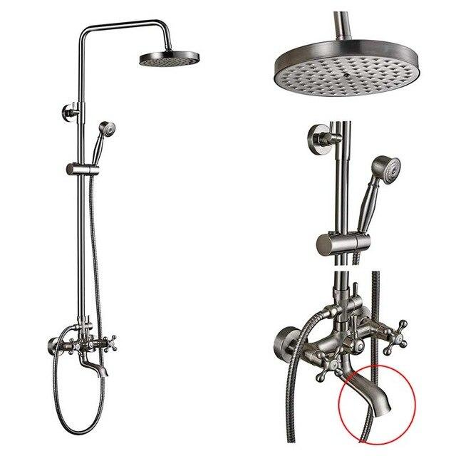 ADJUSTABLE CLASSIC SHOWER SET SYSTEM 8 INCH IN BRUSHED NICKEL - IMPERIA Imperia FLUXURIE.COM Head C - Faucet B 