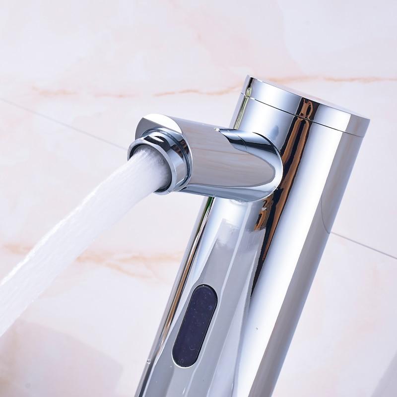 Automatic Inflrared Sensor Faucet with Sink Mixer & Hot Cold Mixer / Polished Chrome FLUXURIE.COM 