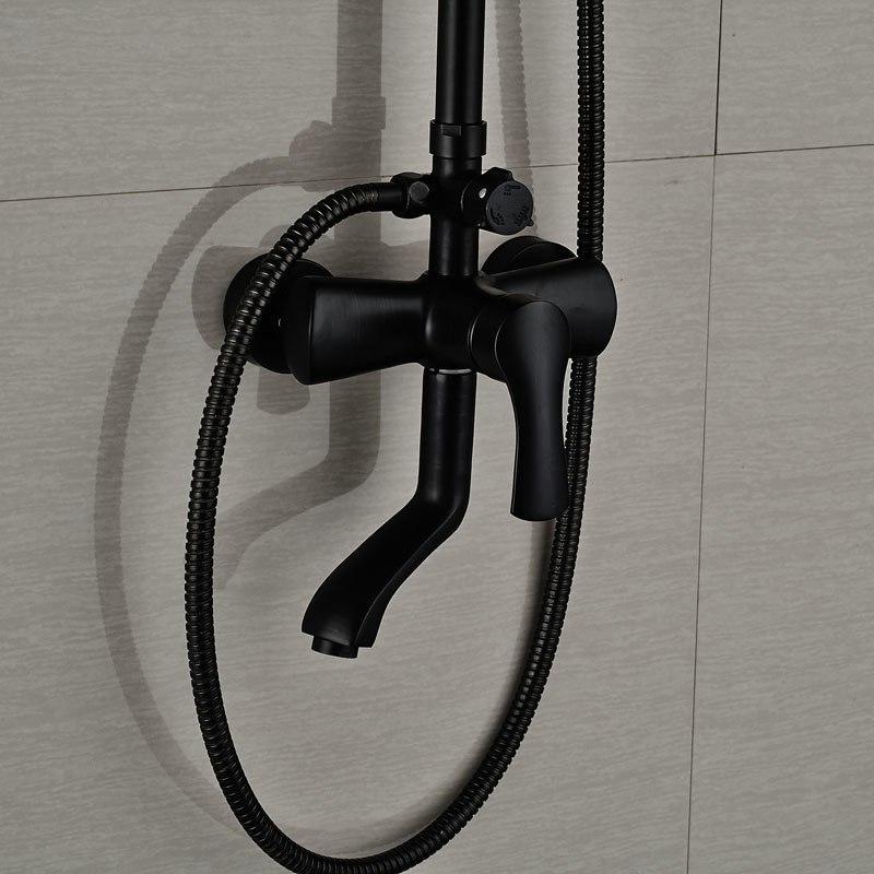 Classic Black Shower Set System 8 inch in Oilrubbed Bronze - AMINA Amina FLUXURIE.COM 