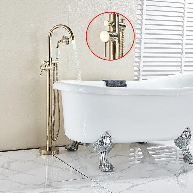 Freestanding Gold Modern Led Tub Faucet- KYROS Kyros FLUXURIE.COM 