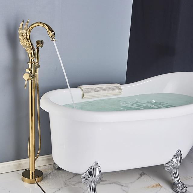 Freestanding Swan Shape Various Colors Tub Faucet- LISIAS Lisias FLUXURIE.COM Golden 
