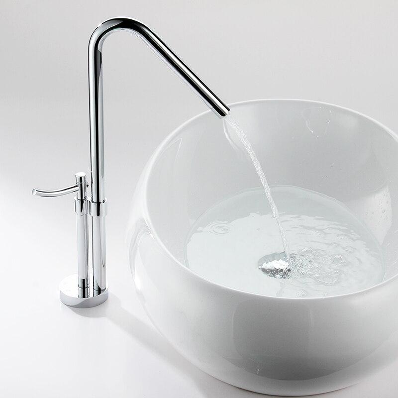 Modern Bathroom Faucet, Brass Chrome Polish Single Handle Water Bath Basin Mixer Faucet, FLUXURIE.COM 