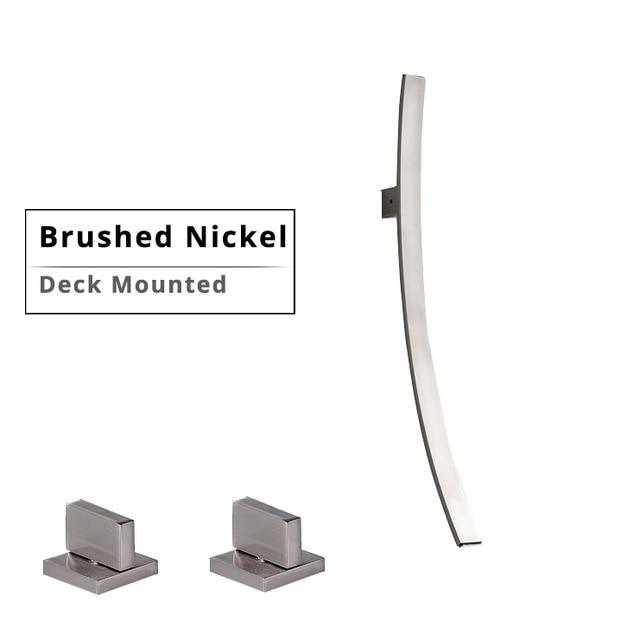Modern Designer 27.5 inch Wall Mount Waterfall Faucet FLUXURIE.COM Deck Brushed Nickel China 