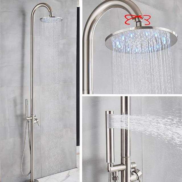 10" ORB Black Rotatable Rainfall LED Shower Head with ABS Handhold Shower Renata FLUXURIE.COM Nickel LED CHINA 