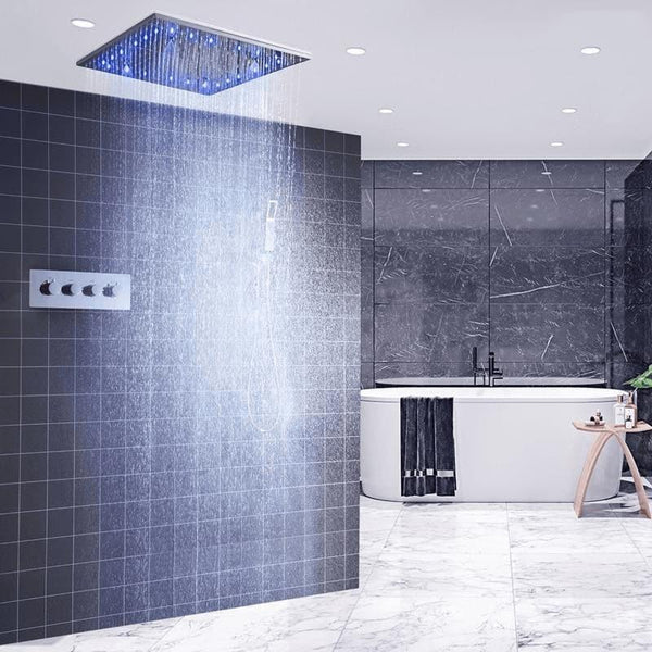 20 Inches LED Rain Spray Stainless Steel Shower Head System - DELIA Delia fluxurie.com 