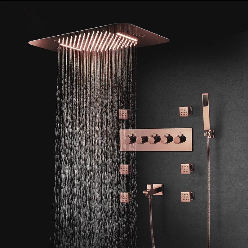 23" x 15" Luxury Bronze shower Set with Blutotth Light and Soundsystem control - Victoria Victoria FLUXURIE.COM 
