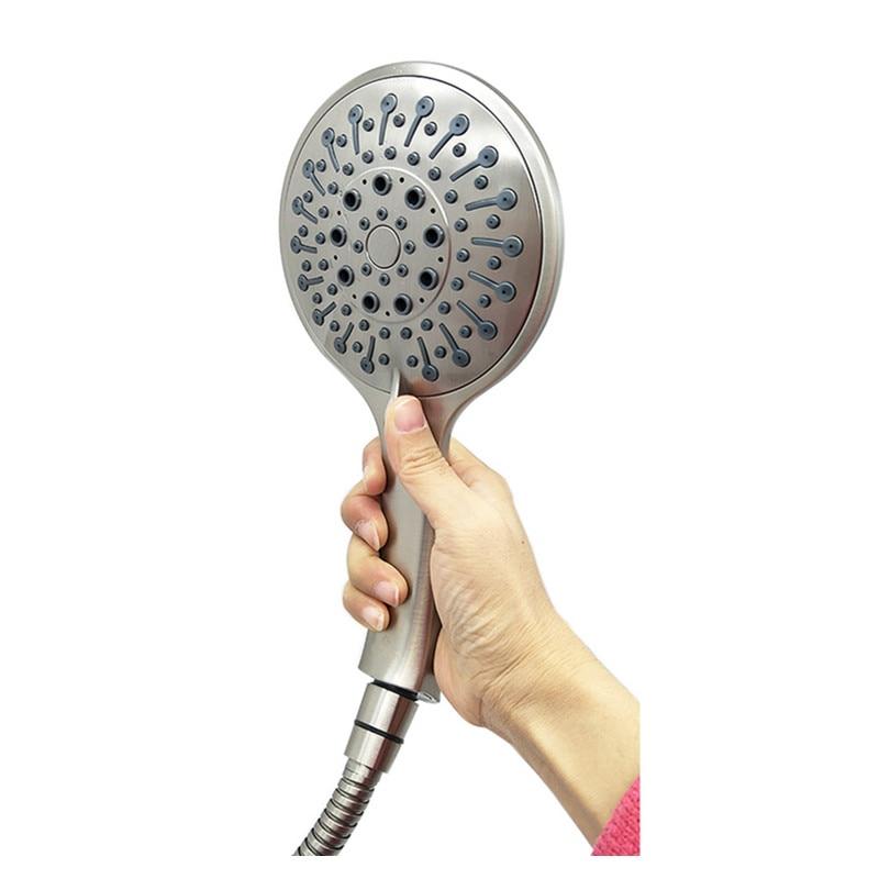 6 Settings MuIti Function ABS Brushed Nickel Handheld Shower Massage Shower Head FLUXURIE.COM 