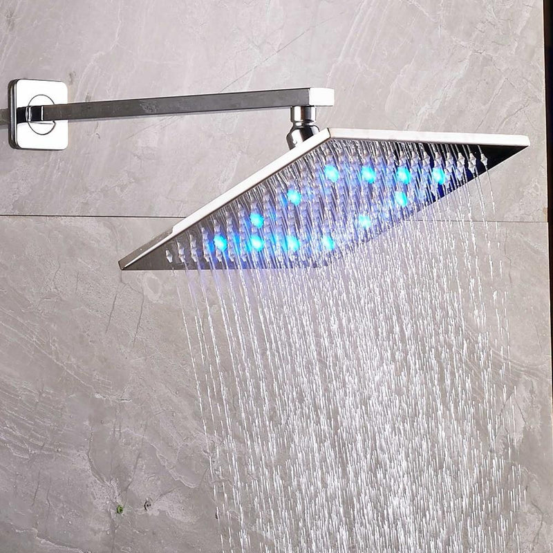 8 - 12 inch Temperature display wall mount Led light shower - CAPPELLA Cappella FLUXURIE.COM 