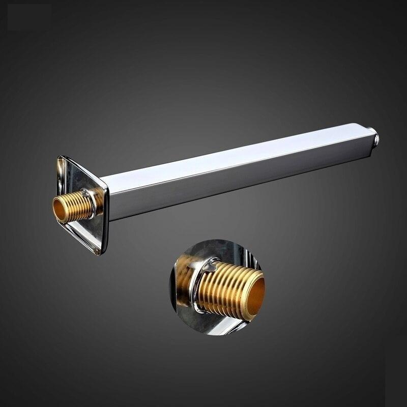 9.8" Ceiling Shower Arm Shower Pipe Brass Chrome Finished FLUXURIE.COM 