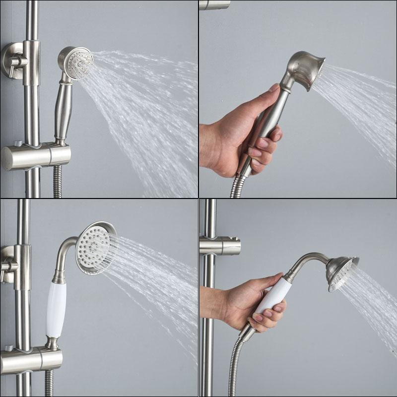 ADJUSTABLE CLASSIC SHOWER SET SYSTEM 8 INCH IN BRUSHED NICKEL - IMPERIA Imperia FLUXURIE.COM 
