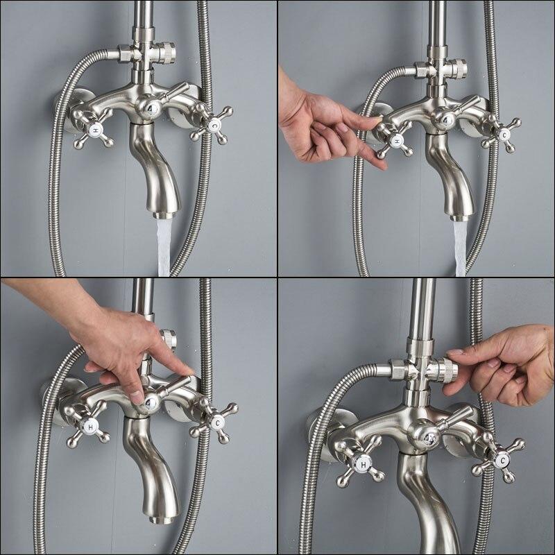 ADJUSTABLE CLASSIC SHOWER SET SYSTEM 8 INCH IN BRUSHED NICKEL - IMPERIA Imperia FLUXURIE.COM 