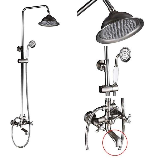 ADJUSTABLE CLASSIC SHOWER SET SYSTEM 8 INCH IN BRUSHED NICKEL - IMPERIA Imperia FLUXURIE.COM Head B - Faucet B 