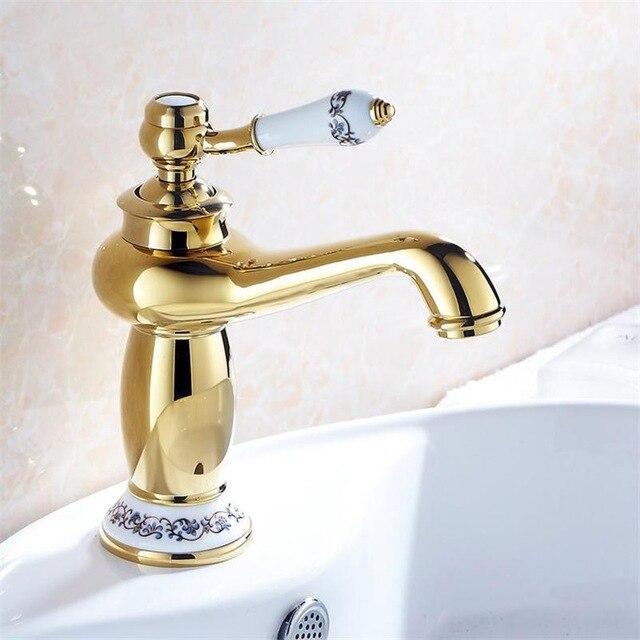 Antique Bronze & Ceramic Bathroom Faucet FLUXURIE.COM Red 