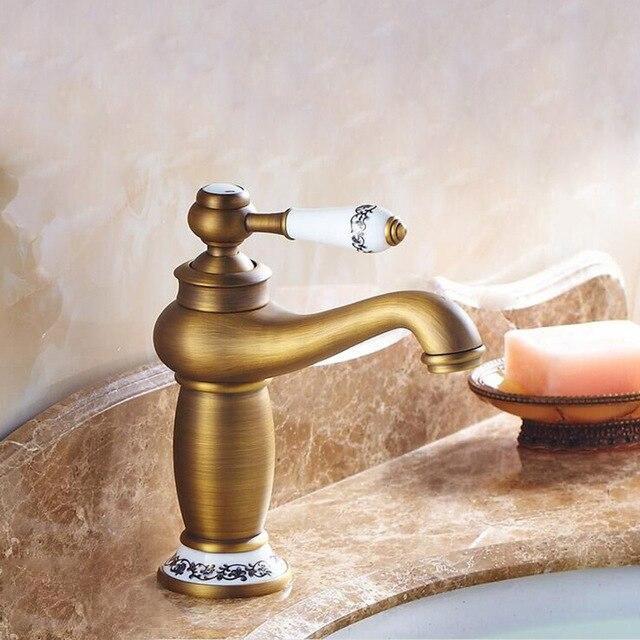 Antique Bronze & Ceramic Bathroom Faucet FLUXURIE.COM YELLOW 