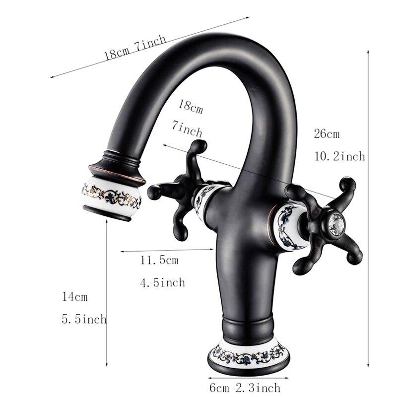 Antique Designed Faucet / Oil Rubbed Bronzed/Black & Ceramic FLUXURIE.COM 