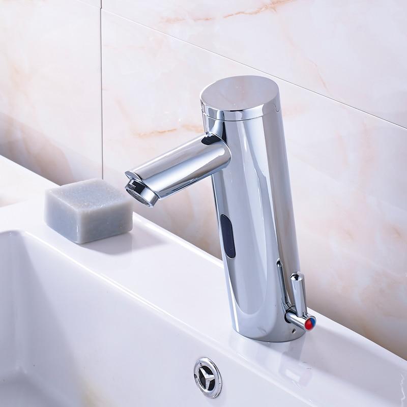 Automatic Inflrared Sensor Faucet with Sink Mixer & Hot Cold Mixer / Polished Chrome FLUXURIE.COM 