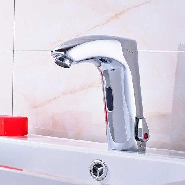 Automatic Inflrared Sensor Faucet with Sink Mixer & Hot Cold Mixer / Polished Chrome FLUXURIE.COM Sense Faucet B CHINA 