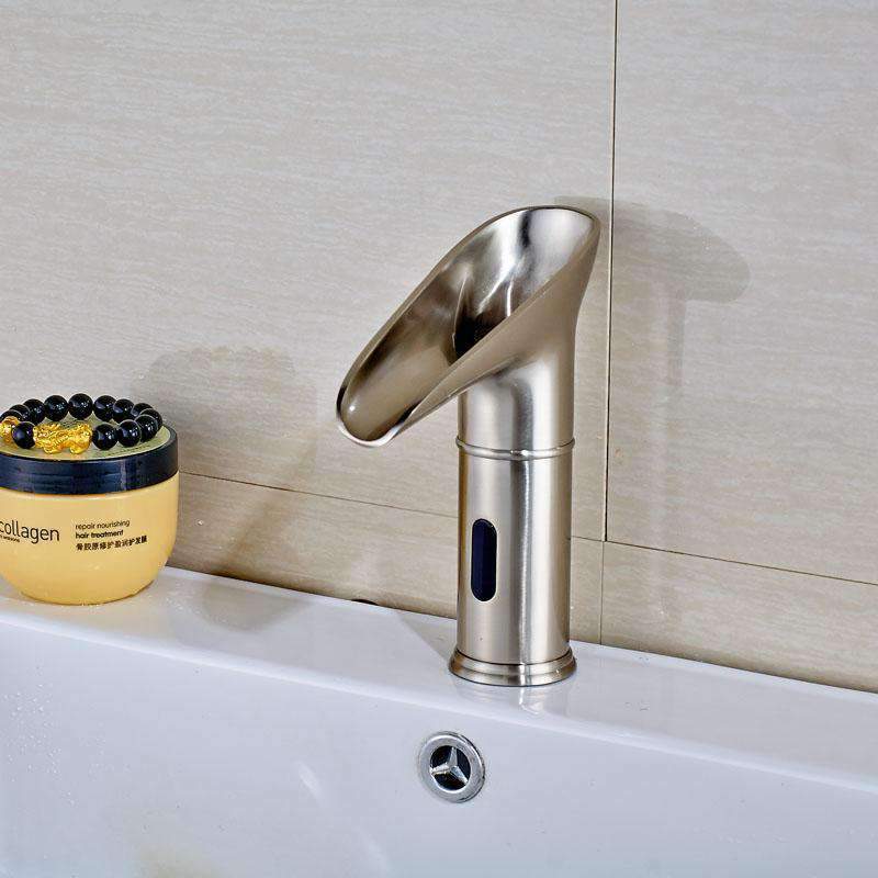 Automatic Sensor LED Waterfall Bathroom Sink Faucet Automatic Sensor LED Waterfall Bathroom Sink Faucet FLUXURIE.COM 