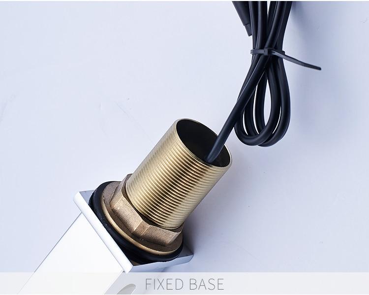 Chrome bathroom faucet for cold water with hand sensor and temperature controlled LED Chrome bathroom faucet for cold water with hand sensor and temperature controlled LED FLUXURIE.COM 