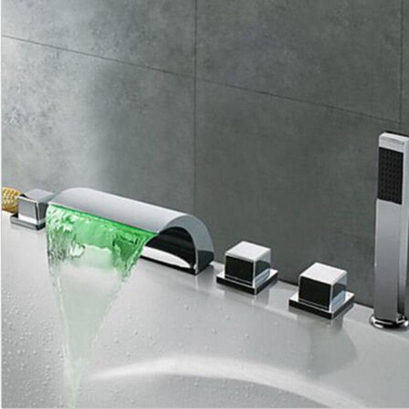 Deck Mount Chrome Modern Led Tub Faucet- SIRIUS Sirius FLUXURIE.COM 
