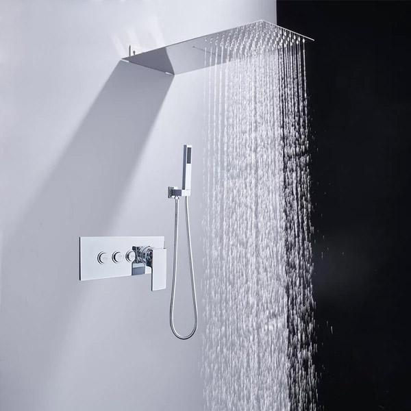 Flat Rain, Waterfall, wall mount Designer Shower System Set - TESSA Tessa FLUXURIE.COM 