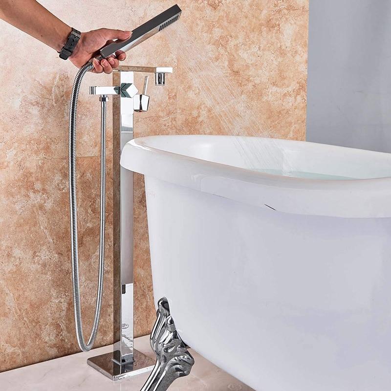Freestanding Chrome Modern Led Tub Faucet- GEOGIOS Georgios FLUXURIE.COM 