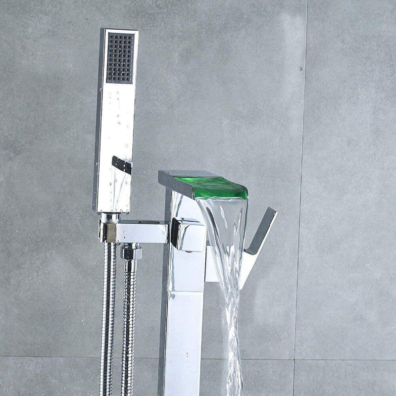 Freestanding Chrome Modern Led Tub Faucet- VIKTOR Viktor FLUXURIE.COM 
