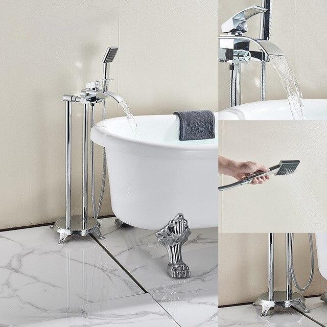 Freestanding Chrome Modern Tub Faucet- LEANDROS Leandros FLUXURIE.COM 