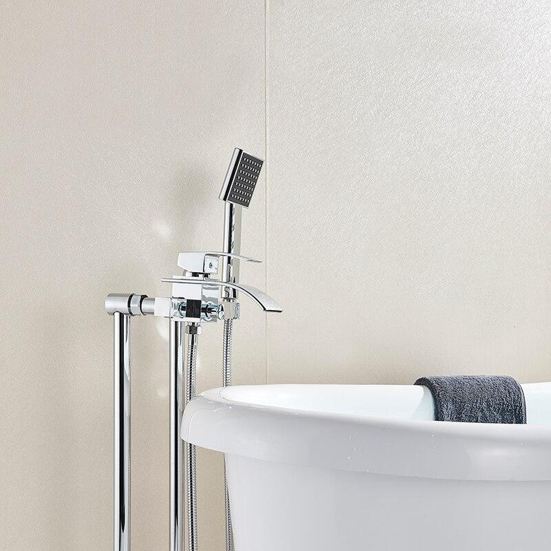 Freestanding Chrome Modern Tub Faucet- LEANDROS Leandros FLUXURIE.COM 