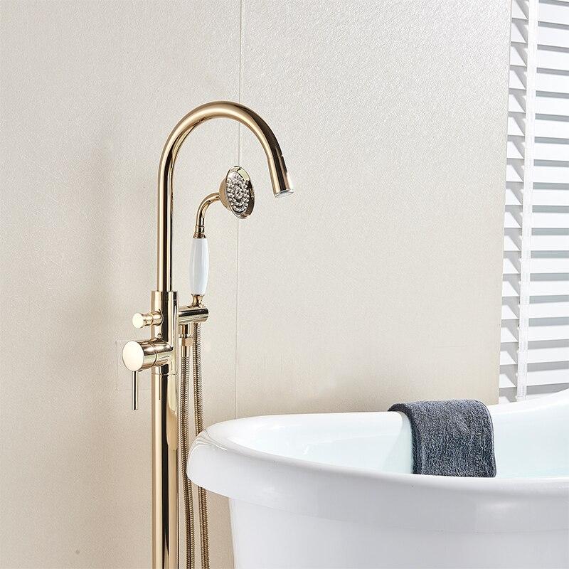 Freestanding Gold Modern Led Tub Faucet- KYROS Kyros FLUXURIE.COM 