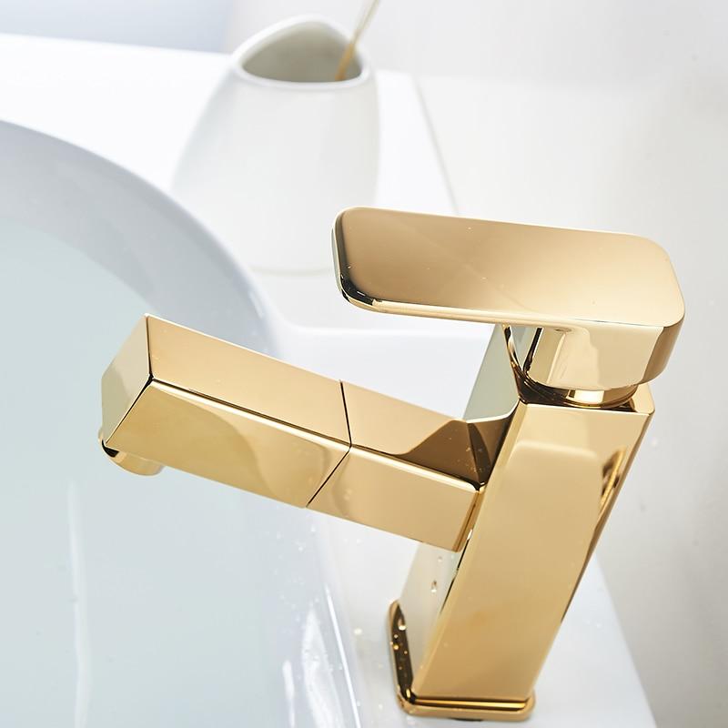 Golden pull out bathroom basin faucet Golden pull out bathroom basin faucet FLUXURIE.COM 