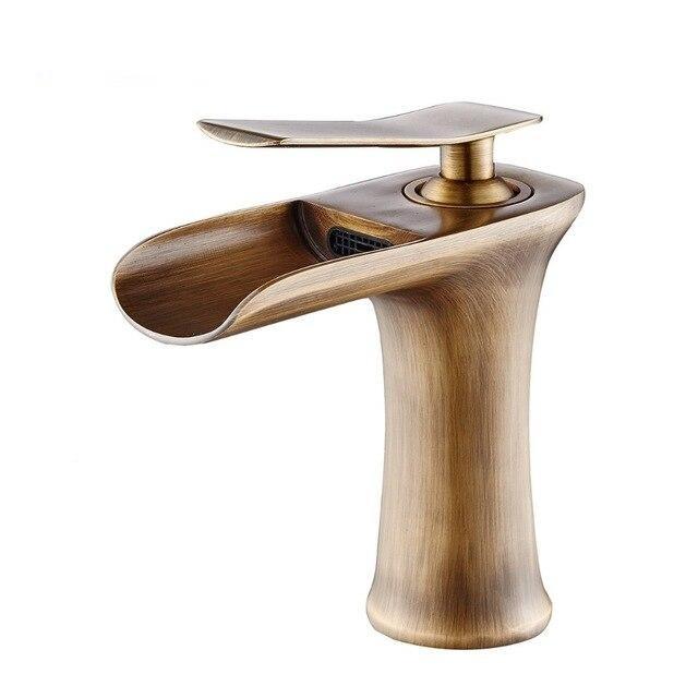 High Quality Antique Bathroom Faucet / Waterfall FLUXURIE.COM Brown 