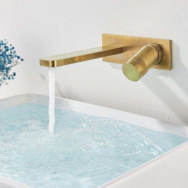 High Quality Bathroom Faucet "Vanity" Blackened / Wall-Mounted FLUXURIE.COM brushed gold 