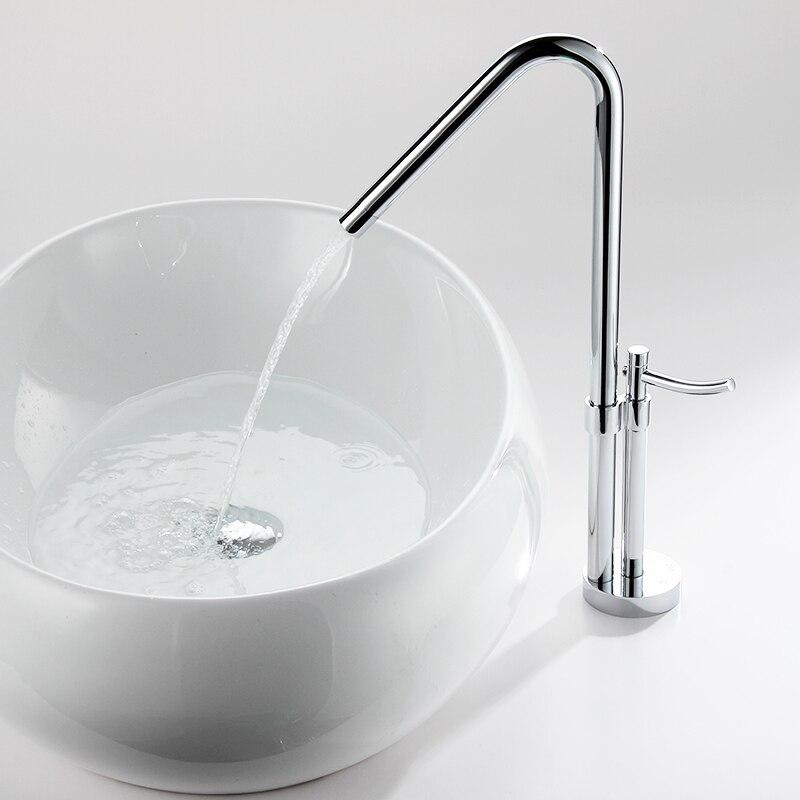 Modern Bathroom Faucet, Brass Chrome Polish Single Handle Water Bath Basin Mixer Faucet, FLUXURIE.COM 