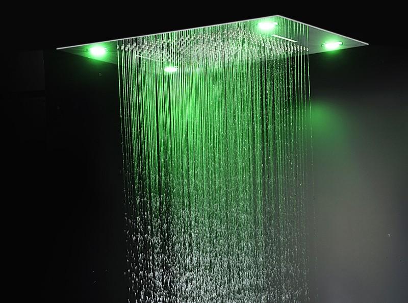 Multi Function Led Light 24" x 32"Ceiling Mount Remote Controled LED Rainfall Waterfall Massage Shower Head FLUXURIE.COM 
