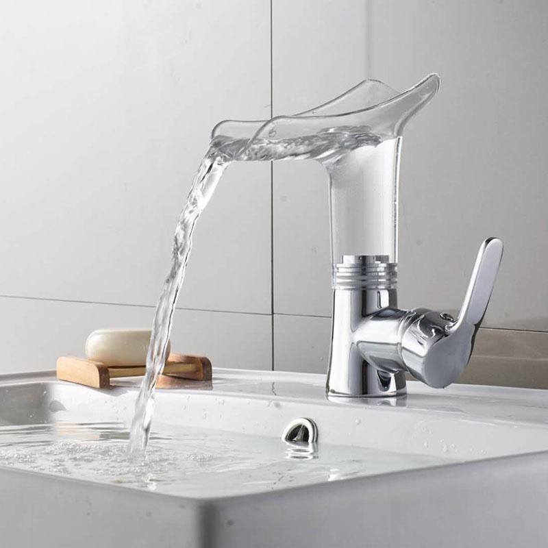 Contemporary Style Waterfall Washbasin Taps
