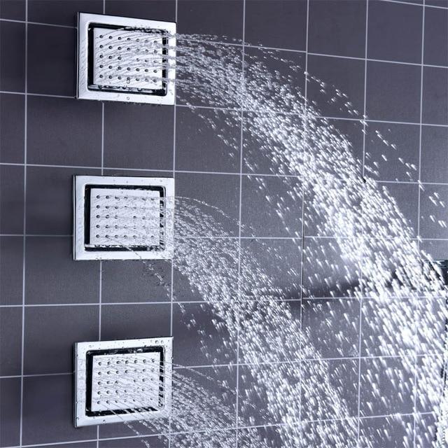 Rain / Bodymassage Shower Set System 14" x 20" with 3 Bodyjets and LED - Antea Antea FLUXURIE.COM HM-836004-A 