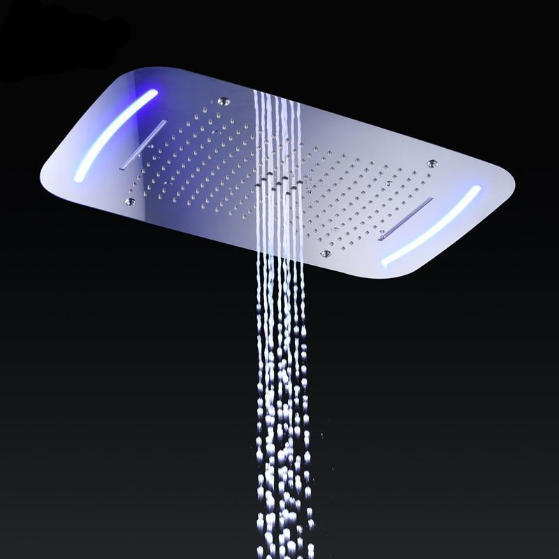 Rain Mist Spray Waterfall Spa Massage Shower System - <i>Stella</i> Rain Mist Spray Waterfall Spa Massage Shower System With Electric High Flow Thermostatic Diverter FLUXURIE.COM 