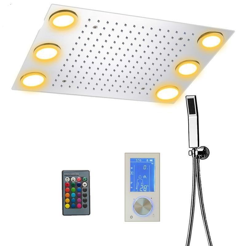 Rain Shower Set System 20" x 14" with Touch Panel Smart Mixer and Remote Controlled LED - VAVALA Vavala FLUXURIE.COM 