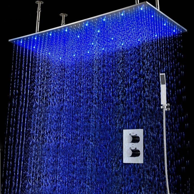 Rain Shower Set System 20" X 40" with Temperature Controlled LED - IOVINA Iovina FLUXURIE.COM 