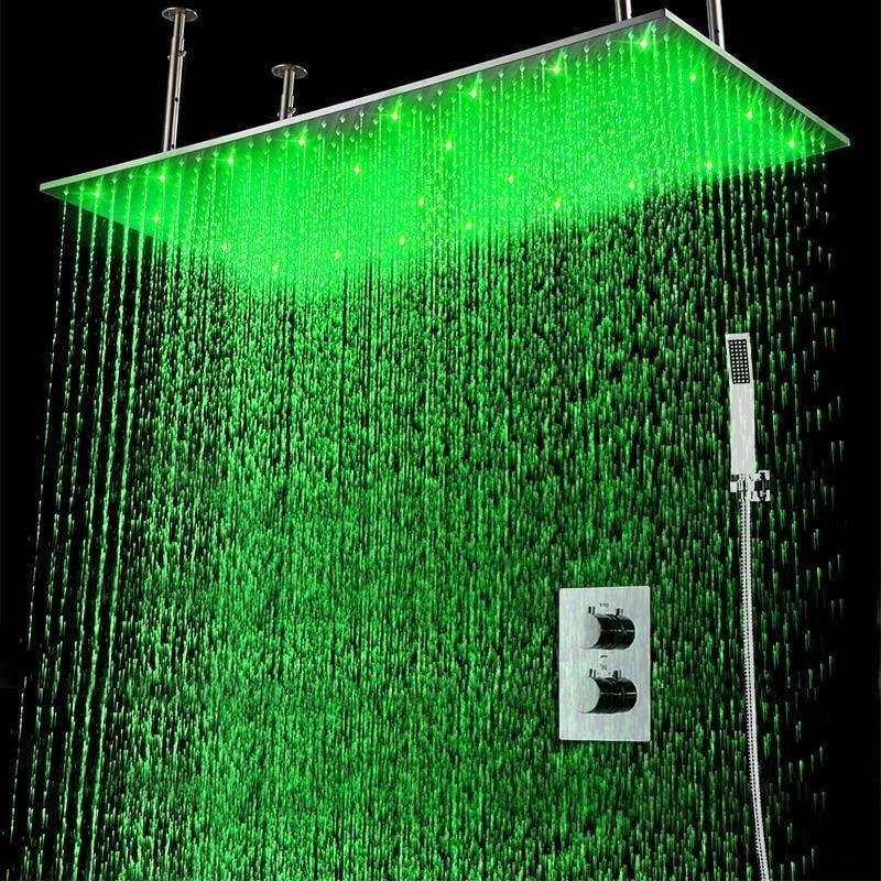 Rain Shower Set System 20" X 40" with Temperature Controlled LED - IOVINA Iovina FLUXURIE.COM 