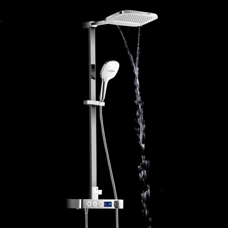 Rain / Waterfall 8 X 10 inch Shower Set System with Digital Display Mixer - Triano FLUXURIE.COM 