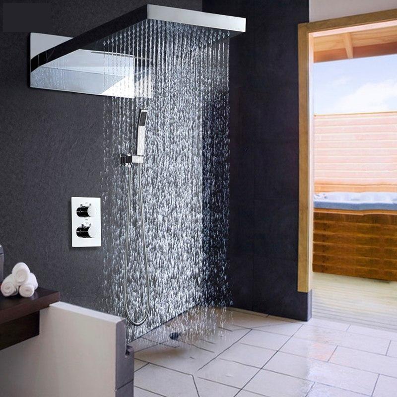Rain / Waterfall Shower Set System 22 inch with Thermostatic Smart Mixer - AMBRA Ambra FLUXURIE.COM 
