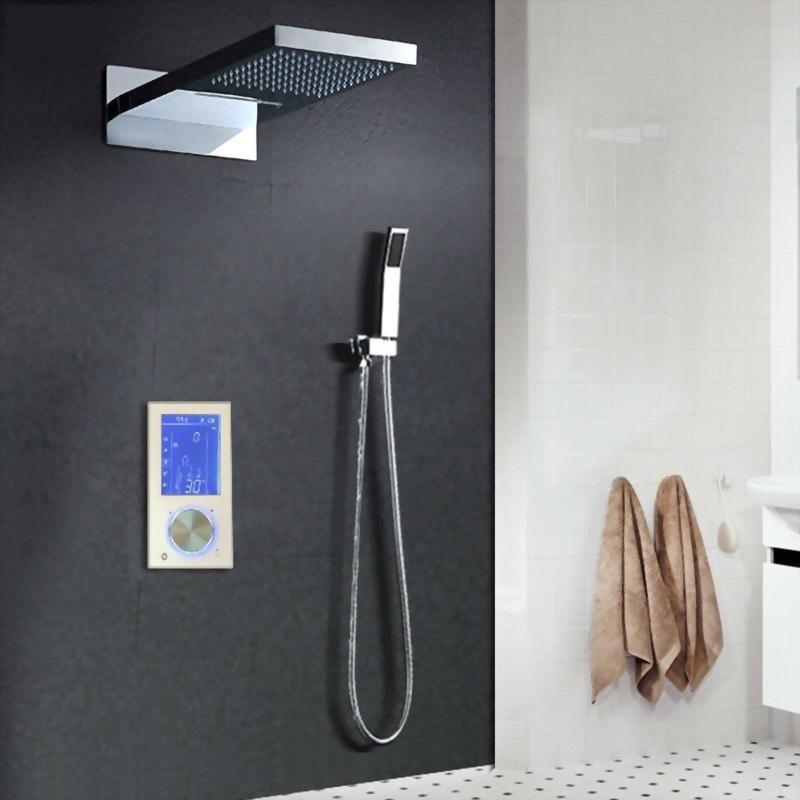 Rain / Waterfall Shower Set System 9" x 22" with Touch Panel Smart Mixer - LIA Lia FLUXURIE.COM 