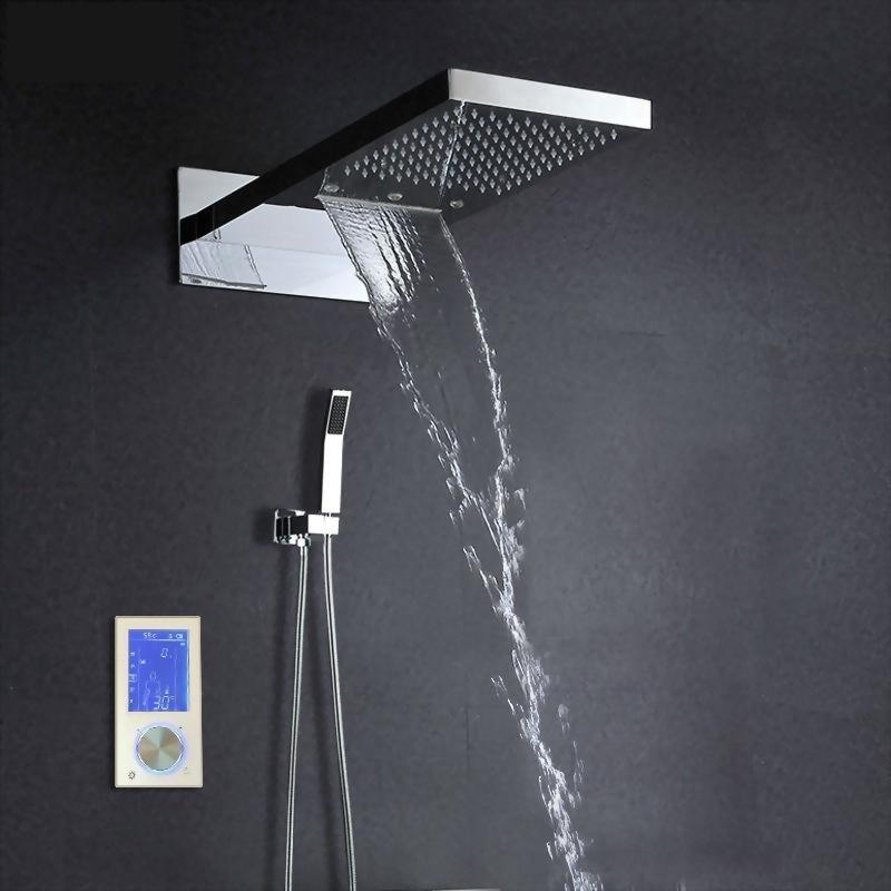 Rain / Waterfall Shower Set System 9" x 22" with Touch Panel Smart Mixer - LIA Lia FLUXURIE.COM 