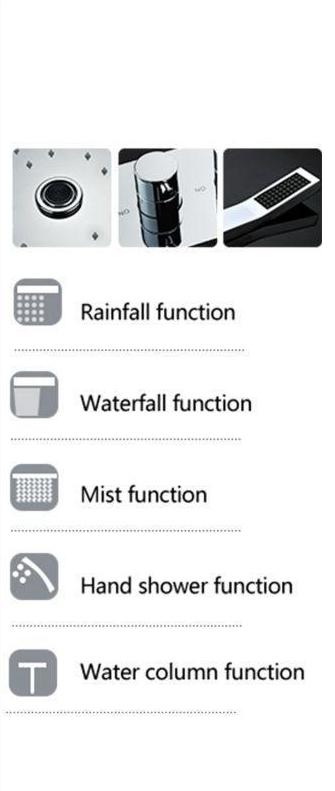 Rain / Waterfall / SPA Mist / Water Column Shower Set System 28" x 15" with LED - CARVELLA Carvella FLUXURIE.COM 