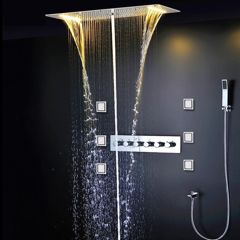Rain / Waterfall / SPA Mist / Water Coloum 28" x 15" Shower Set System with 6 Body Jets - GLIDA Glida FLUXURIE.COM 