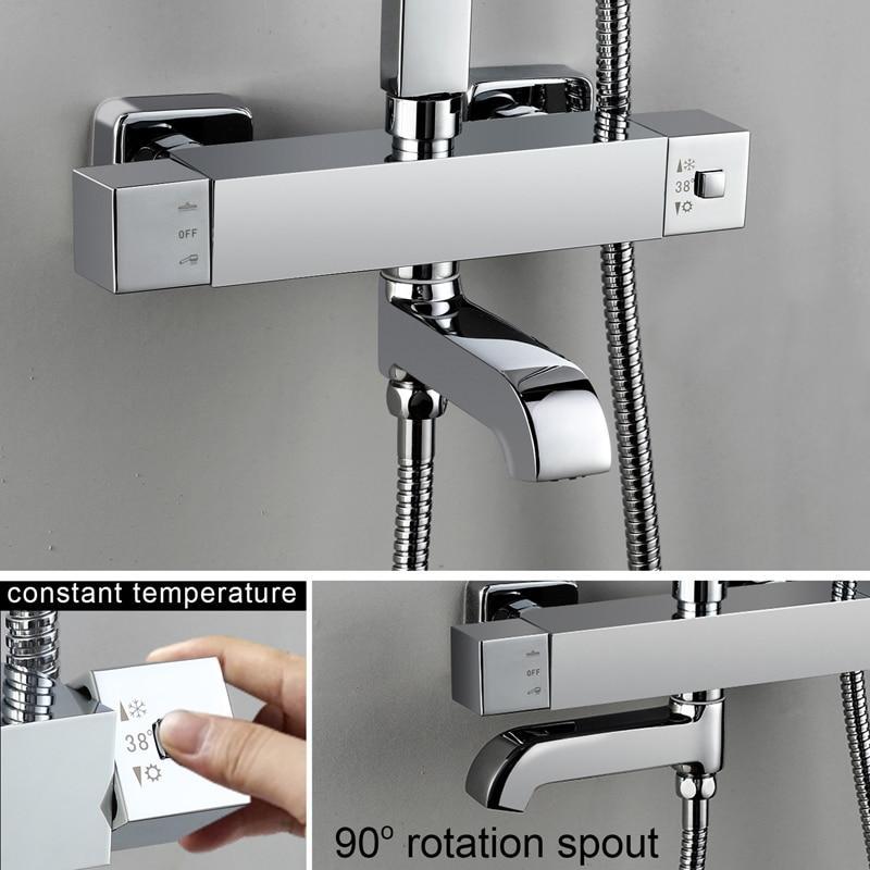Rainfall 10 x 8 inch Shower Set System with Thermostatic Mixer - <i>Telica S</i> Rainfall 10 x 8 inch Shower Set System with Thermostatic Mixer - <i>Telica S</i> FLUXURIE.COM 